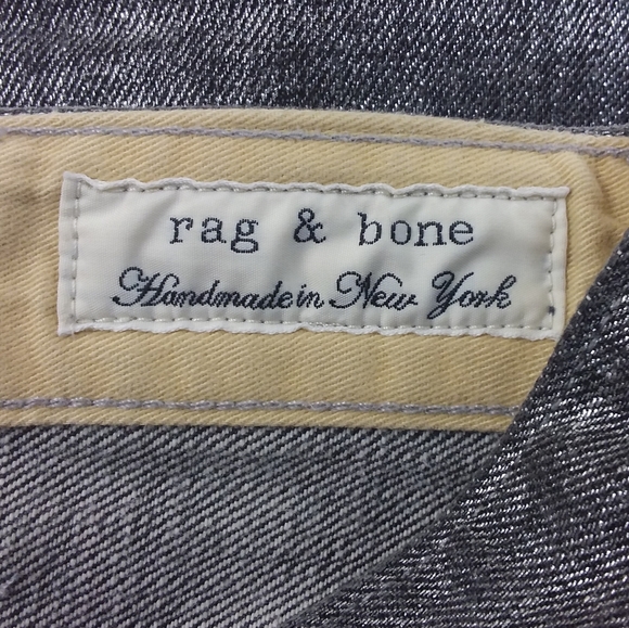 Rag & Bone Jeans Slim Fit Straight Leg Handmade in USA Button Fly Silver Denim - Picture 8 of 9